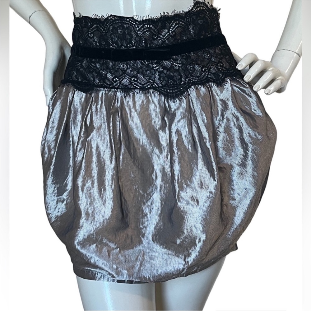 Lipsy Black lace and Silver Mini Skirt